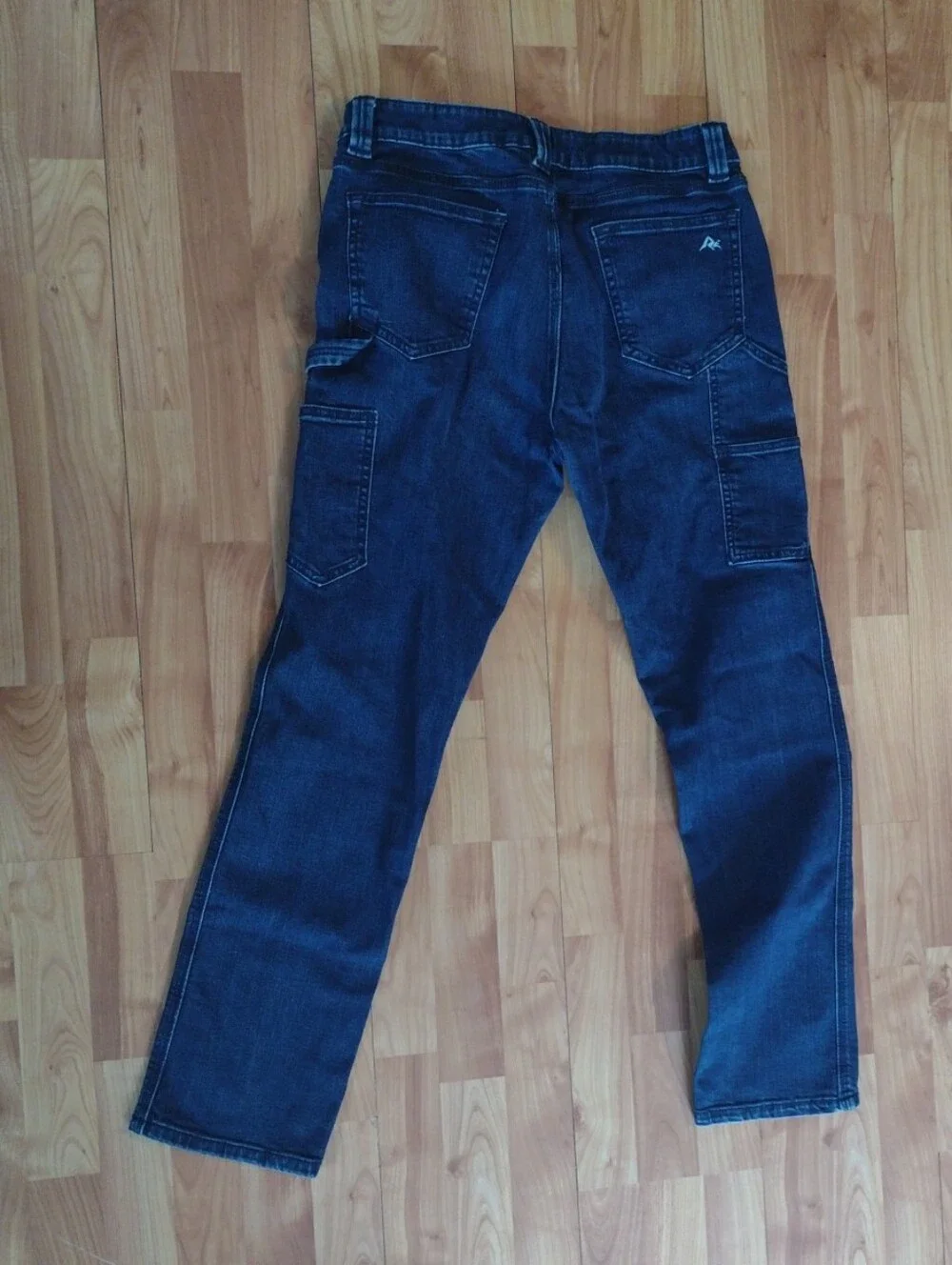 Dark Wash Straight Leg Jeans - Blue